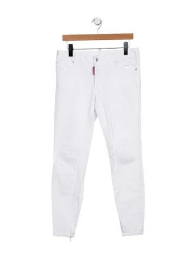 Pre-owned Dsquared2 Mid-rise Skinny Leg Jeans In White
