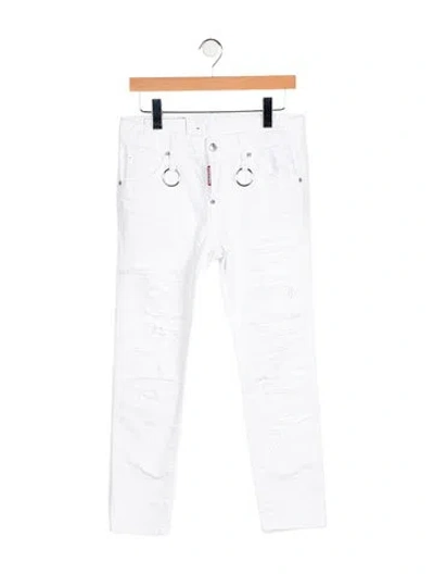Pre-owned Dsquared2 Mid-rise Skinny Leg Jeans In White
