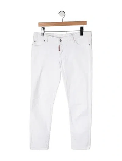 Pre-owned Dsquared2 Mid-rise Skinny Leg Jeans In White