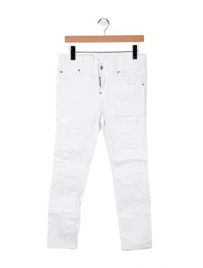 Pre-owned Dsquared2 Mid-rise Skinny Leg Jeans In White