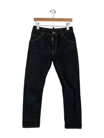Pre-owned Dsquared2 Mid-rise Straight Leg Jeans In Black