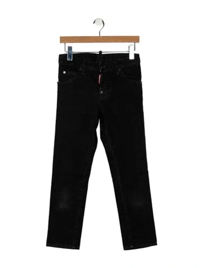 Pre-owned Dsquared2 Mid-rise Straight Leg Jeans In Black