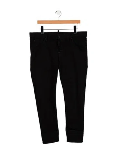 Pre-owned Dsquared2 Mid-rise Straight Leg Jeans In Black
