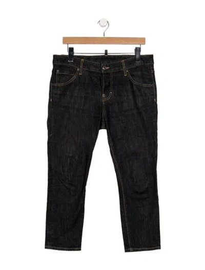 Pre-owned Dsquared2 Mid-rise Straight Leg Jeans In Black