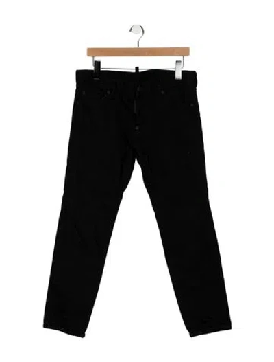 Pre-owned Dsquared2 Mid-rise Straight Leg Jeans In Black