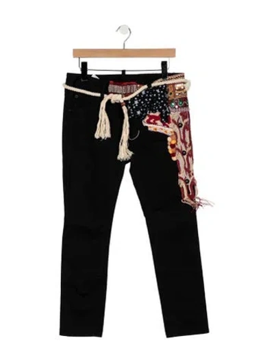 Pre-owned Dsquared2 Mid-rise Straight Leg Jeans In Black