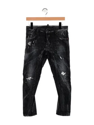 Pre-owned Dsquared2 Mid-rise Straight Leg Jeans In Black