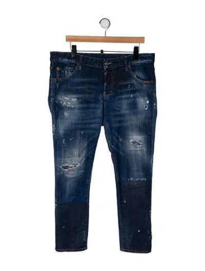 Pre-owned Dsquared2 Mid-rise Straight Leg Jeans In Blue
