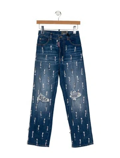 Pre-owned Dsquared2 Mid-rise Straight Leg Jeans In Blue
