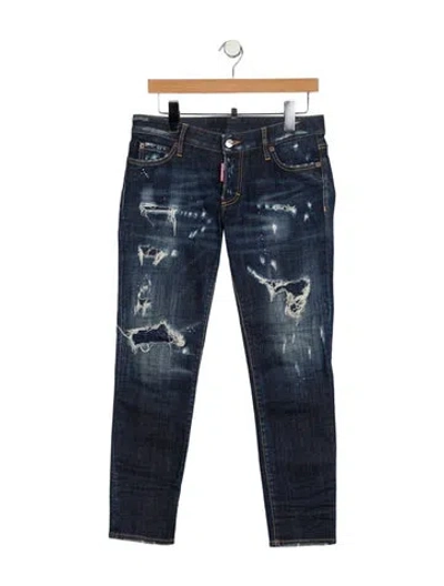 Pre-owned Dsquared2 Mid-rise Straight Leg Jeans In Blue