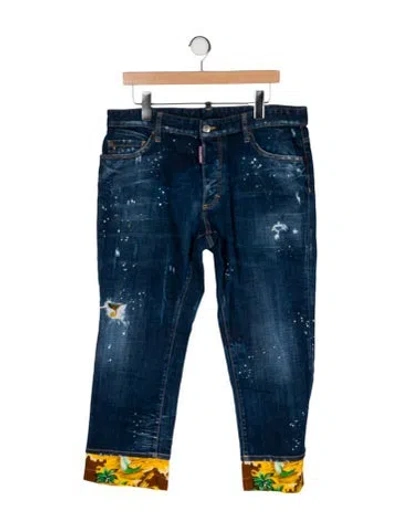 Pre-owned Dsquared2 Mid-rise Straight Leg Jeans In Blue