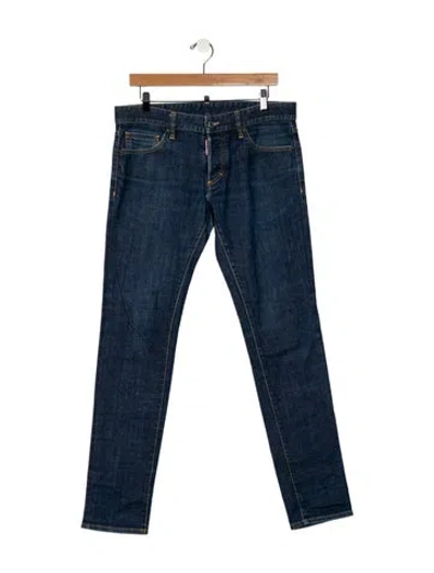 Pre-owned Dsquared2 Mid-rise Straight Leg Jeans In Blue