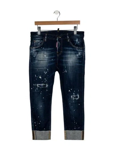 Pre-owned Dsquared2 Mid-rise Straight Leg Jeans In Blue
