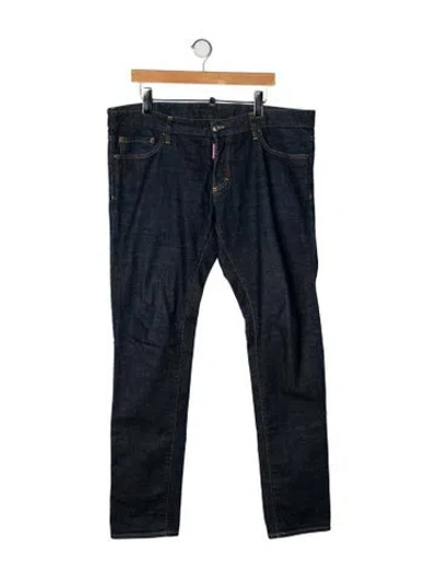 Pre-owned Dsquared2 Mid-rise Straight Leg Jeans In Blue