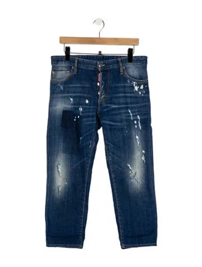 Pre-owned Dsquared2 Mid-rise Straight Leg Jeans In Blue