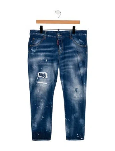 Pre-owned Dsquared2 Mid-rise Straight Leg Jeans In Blue
