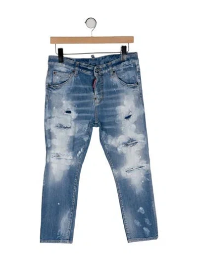 Pre-owned Dsquared2 Mid-rise Straight Leg Jeans In Blue