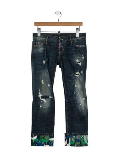 Pre-owned Dsquared2 Mid-rise Straight Leg Jeans In Blue