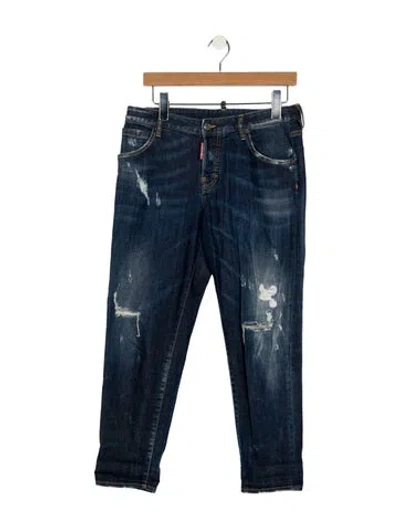 Pre-owned Dsquared2 Mid-rise Straight Leg Jeans In Blue