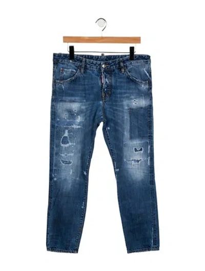 Pre-owned Dsquared2 Mid-rise Straight Leg Jeans In Blue