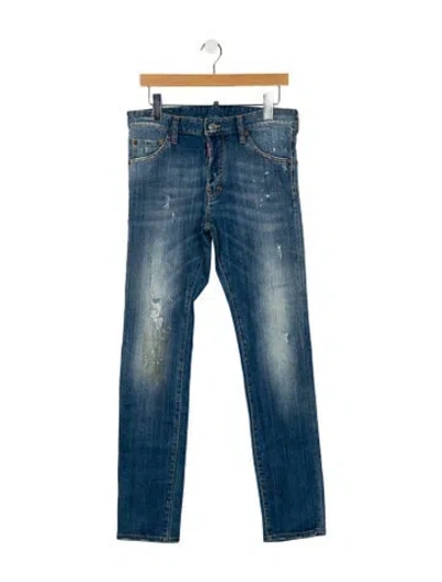 Pre-owned Dsquared2 Mid-rise Straight Leg Jeans In Blue