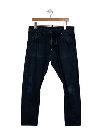 Pre-owned Dsquared2 Mid-rise Straight Leg Jeans In Blue