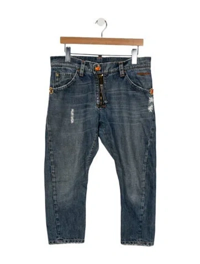 Pre-owned Dsquared2 Mid-rise Straight Leg Jeans In Blue
