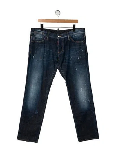 Pre-owned Dsquared2 Mid-rise Straight Leg Jeans In Blue