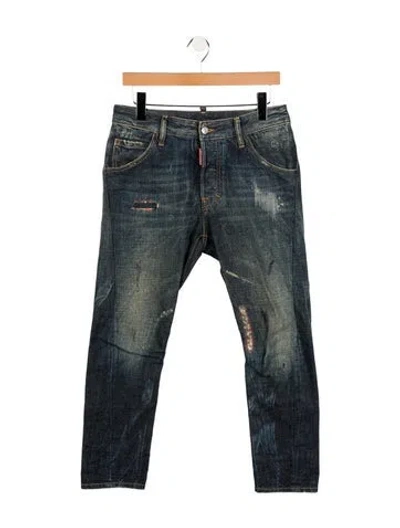 Pre-owned Dsquared2 Mid-rise Straight Leg Jeans In Blue