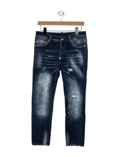 Pre-owned Dsquared2 Mid-rise Straight Leg Jeans In Blue