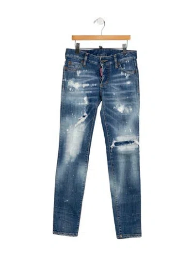 Pre-owned Dsquared2 Mid-rise Straight Leg Jeans In Blue