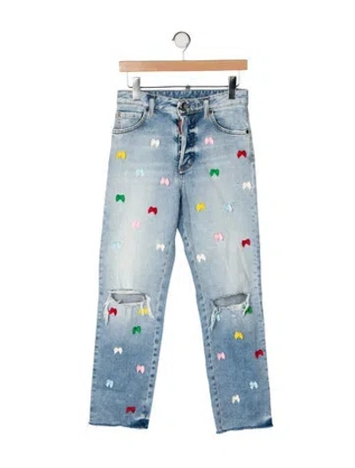 Pre-owned Dsquared2 Mid-rise Straight Leg Jeans In Blue