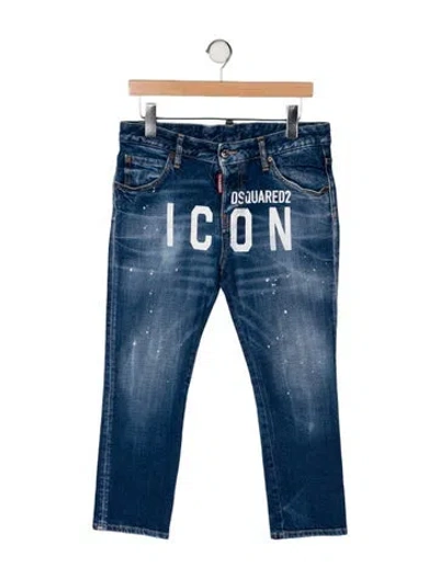 Pre-owned Dsquared2 Mid-rise Straight Leg Jeans In Blue
