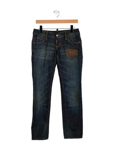 Pre-owned Dsquared2 Mid-rise Straight Leg Jeans In Blue