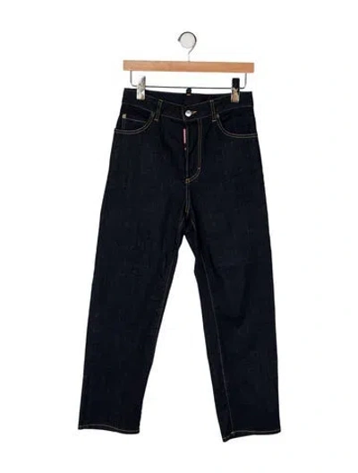 Pre-owned Dsquared2 Mid-rise Straight Leg Jeans In Blue