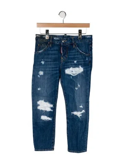 Pre-owned Dsquared2 Mid-rise Straight Leg Jeans In Blue