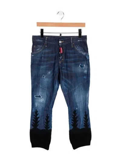 Pre-owned Dsquared2 Mid-rise Straight Leg Jeans In Blue