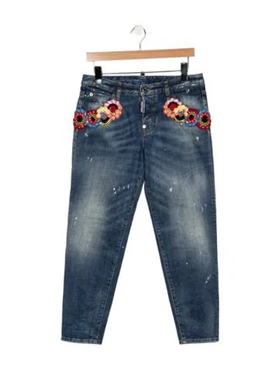 Pre-owned Dsquared2 Mid-rise Straight Leg Jeans In Blue