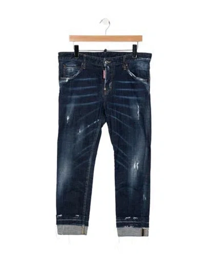 Pre-owned Dsquared2 Mid-rise Straight Leg Jeans In Blue