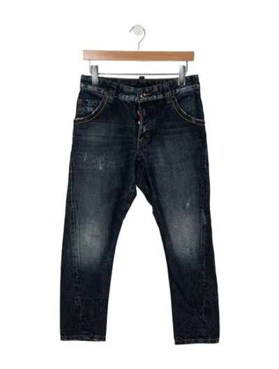 Pre-owned Dsquared2 Mid-rise Straight Leg Jeans In Blue