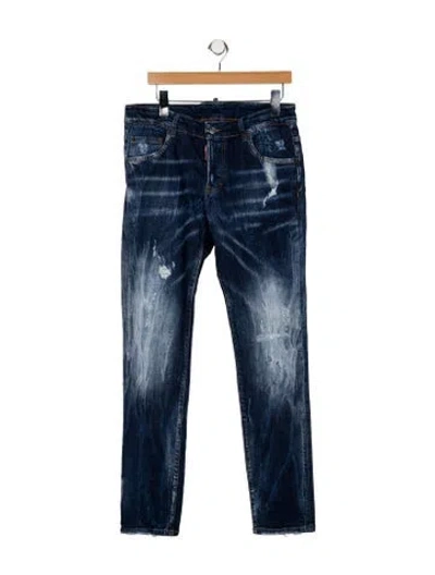 Pre-owned Dsquared2 Mid-rise Straight Leg Jeans In Blue