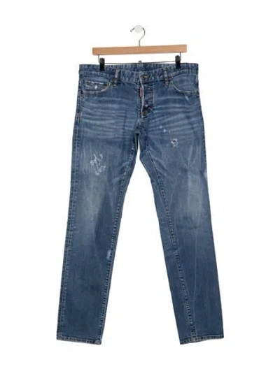 Pre-owned Dsquared2 Mid-rise Straight Leg Jeans In Blue