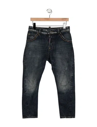 Pre-owned Dsquared2 Mid-rise Straight Leg Jeans In Blue