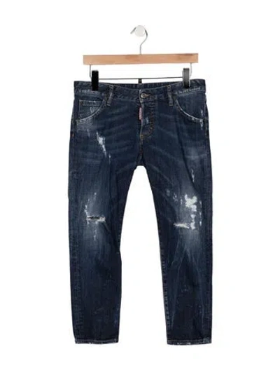 Pre-owned Dsquared2 Mid-rise Straight Leg Jeans In Blue