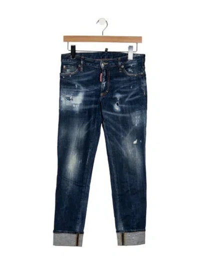 Pre-owned Dsquared2 Mid-rise Straight Leg Jeans In Blue