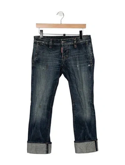 Pre-owned Dsquared2 Mid-rise Straight Leg Jeans In Blue