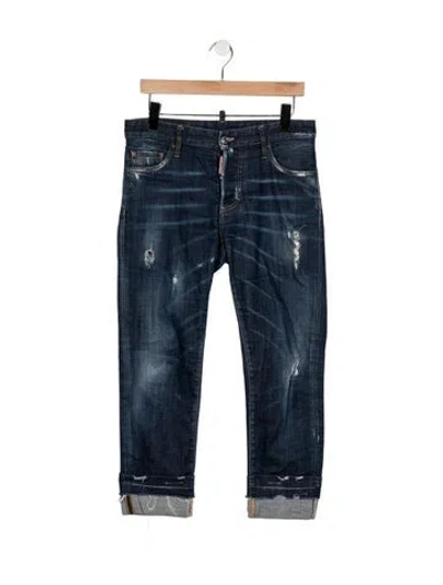 Pre-owned Dsquared2 Mid-rise Straight Leg Jeans In Blue