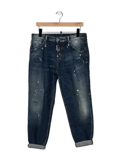 Pre-owned Dsquared2 Mid-rise Straight Leg Jeans In Blue