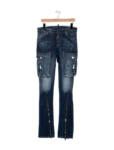 Pre-owned Dsquared2 Mid-rise Straight Leg Jeans In Blue