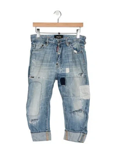 Pre-owned Dsquared2 Mid-rise Straight Leg Jeans In Blue